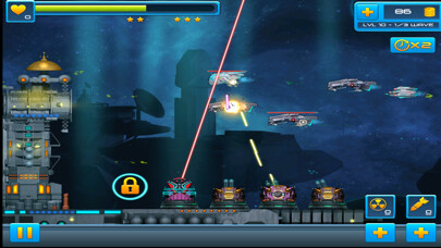 Emulate iPhone app Sci-Fi Space Defense : Alien war game using MyAndroid