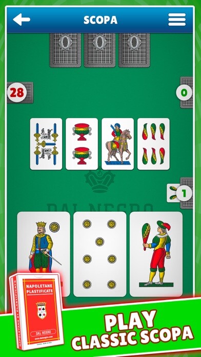Emulate iPhone app Scopa Dal Negro using MyAndroid