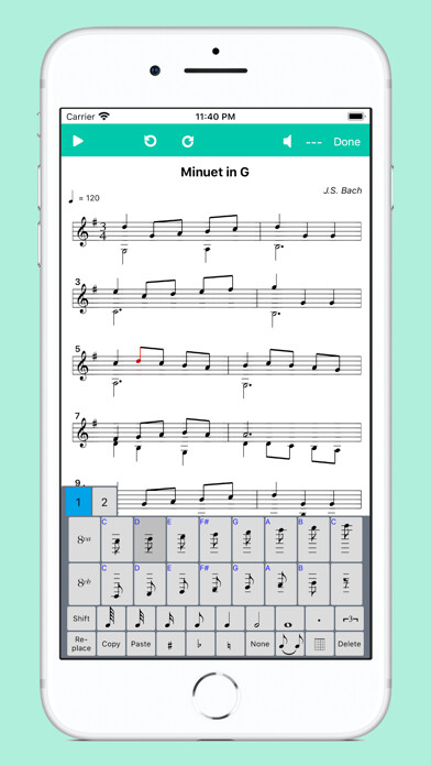 Emulate iPhone app Score Creator Pro using MyAndroid