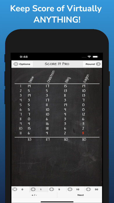 Emulate iPhone app Score It Pro using MyAndroid