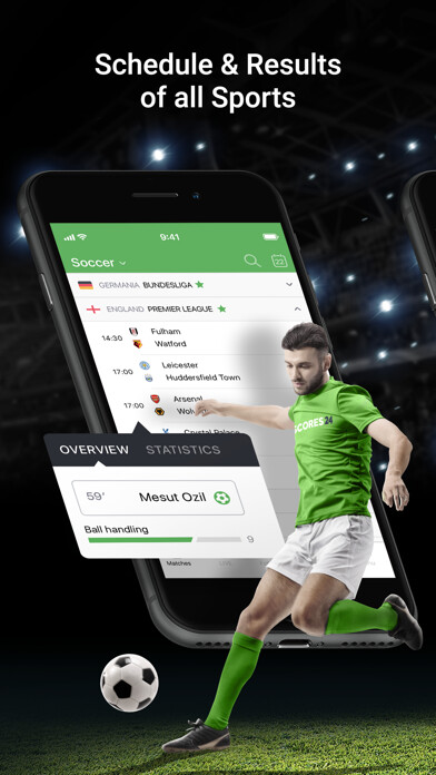 Emulate iPhone app Scores24 - Match Results using MyAndroid