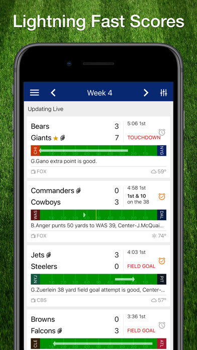 Emulate iPhone app Scores App: For NFL Football using MyAndroid Emulate iPhone app Scores App: For NFL Football using MyAndroid