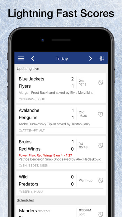 Emulate iPhone app Scores App: For NHL Hockey using MyAndroid Emulate iPhone app Scores App: For NHL Hockey using MyAndroid