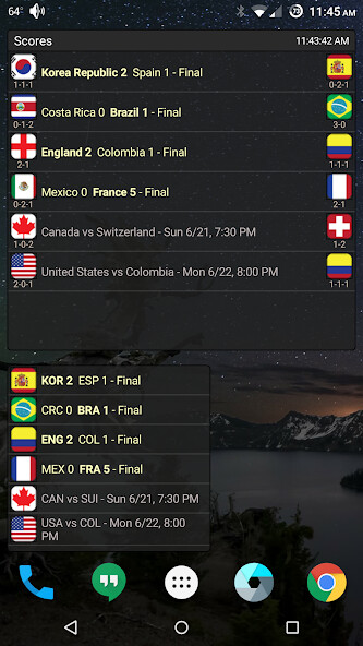 Run android online APK Scores Widget from MyAndroid or emulate Scores Widget using MyAndroid