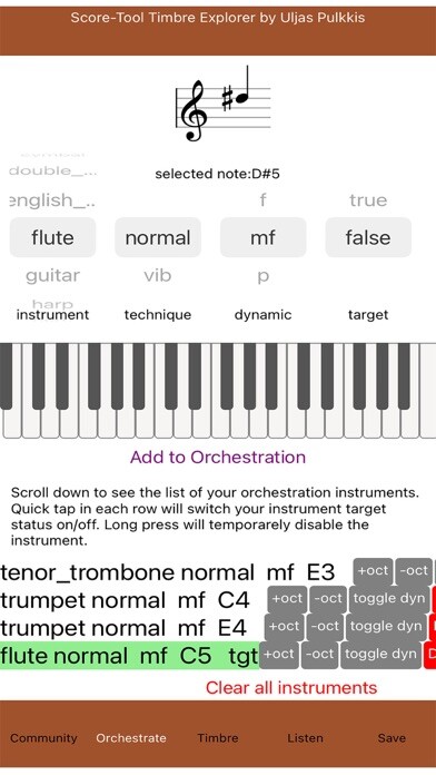 Emulate iPhone app Score-Tool timbre explorer using MyAndroid Emulate iPhone app Score-Tool timbre explorer using MyAndroid