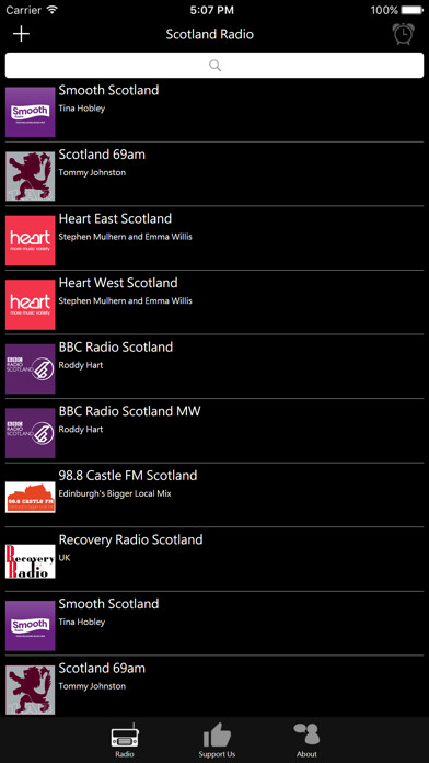 Emulate iPhone app Scottish Radio using MyAndroid