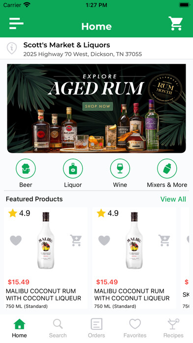 Emulate iPhone app Scotts Market & Liquors using MyAndroid