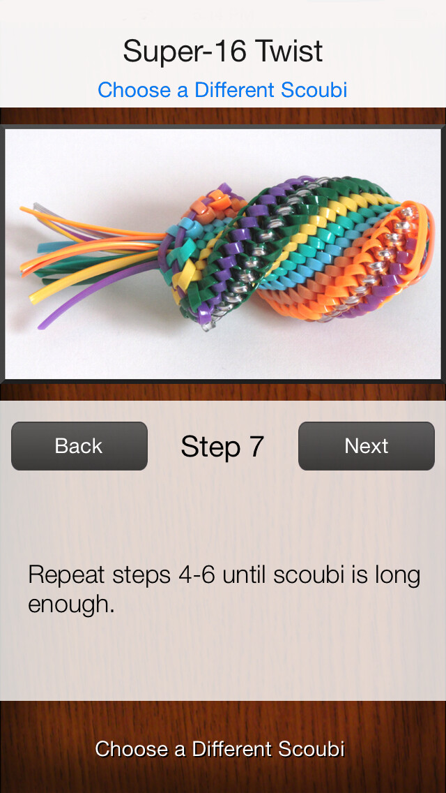 Emulate iPhone app Scoubi - How to Make Woven Crafts! using MyAndroid