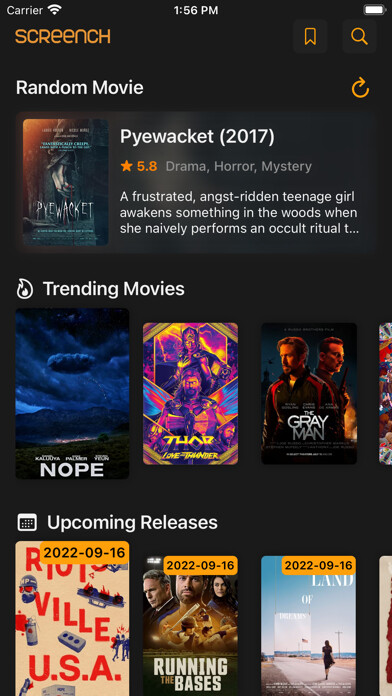 Emulate iPhone app Screench: Random Movie Picker using MyAndroid Emulate iPhone app Screench: Random Movie Picker using MyAndroid