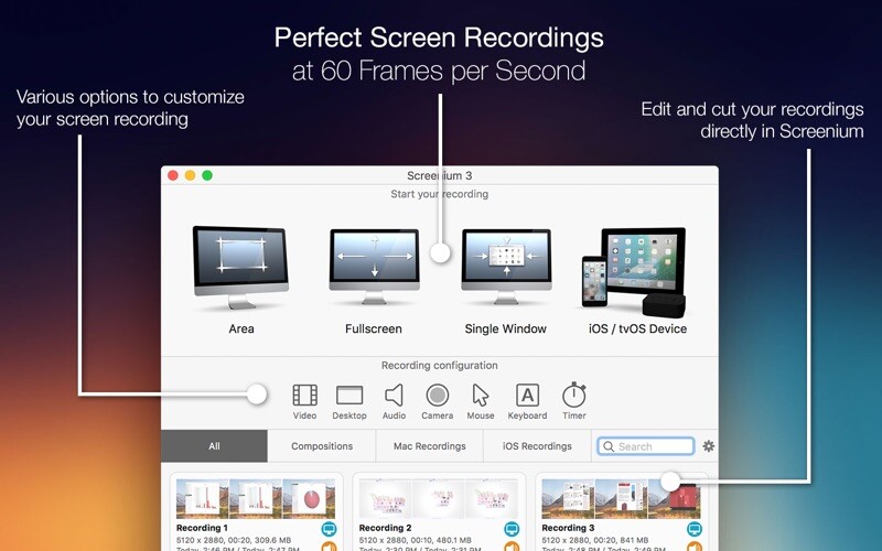 Emulate iPhone app Screenium 3 using MyAndroid
