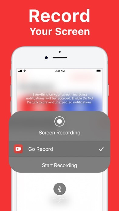 Emulate iPhone app Screen Recorder: Go Record using MyAndroid