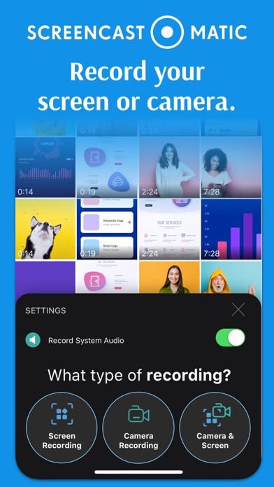 Emulate iPhone app Screen Recorder w/Audio + Cam using MyAndroid