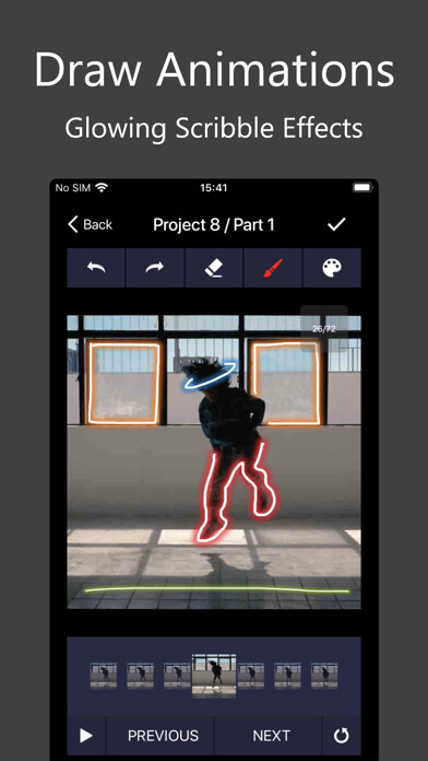 Emulate iPhone app Scribble Video Editor: Neon FX using MyAndroid