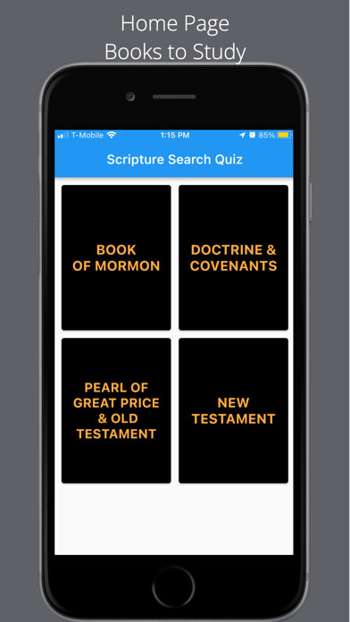Emulate iPhone app Scripture Search Quiz using MyAndroid