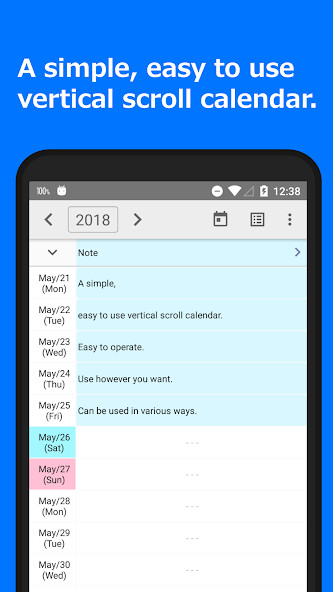 Emulate Android APK ScrollCalendar, Calendar with calculating function Emulate Android APK ScrollCalendar, Calendar with calculating function