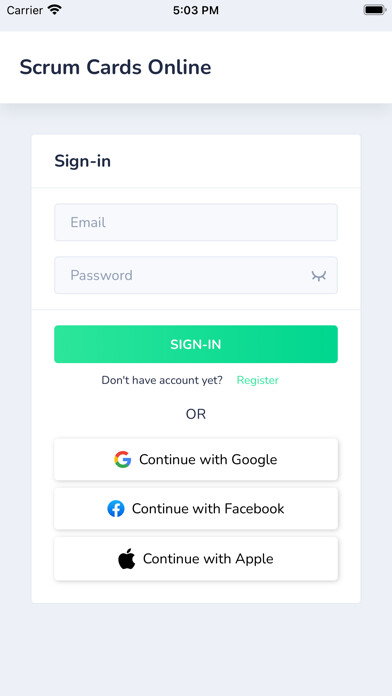 Emulate iPhone app Scrum Cards Online using MyAndroid Emulate iPhone app Scrum Cards Online using MyAndroid