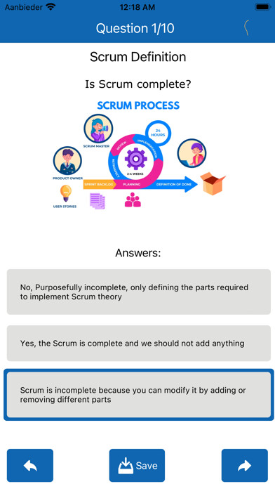 Emulate iPhone app Scrum Practice Test Pro using MyAndroid Emulate iPhone app Scrum Practice Test Pro using MyAndroid