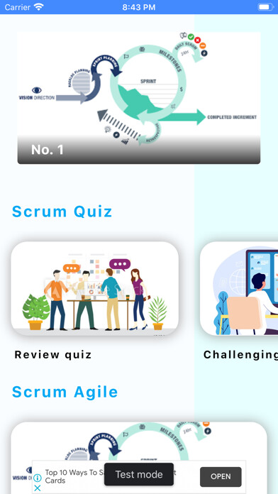 Emulate iPhone app Scrum Quiz using MyAndroid