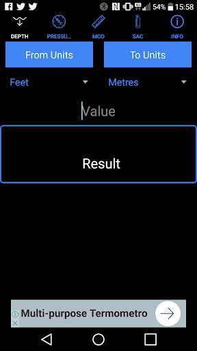 Run android online APK SCUBA Calc from MyAndroid or emulate SCUBA Calc using MyAndroid