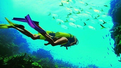 Emulate iPhone app Scuba Diving Swimming Sim using MyAndroid