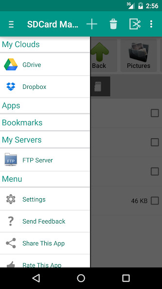 Emulate Android APK SD Card Manager (File Manager)