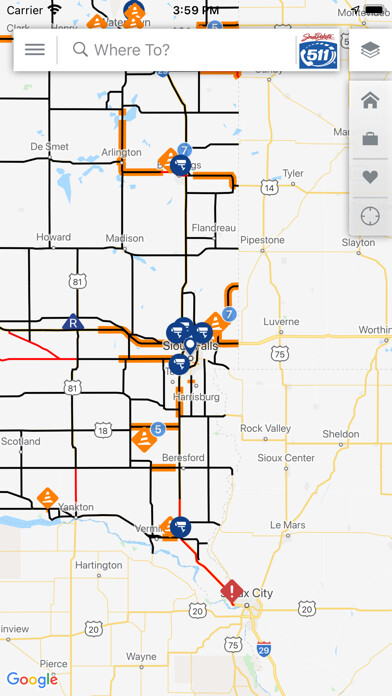 Emulate iPhone app SDDOT 511 using MyAndroid Emulate iPhone app SDDOT 511 using MyAndroid