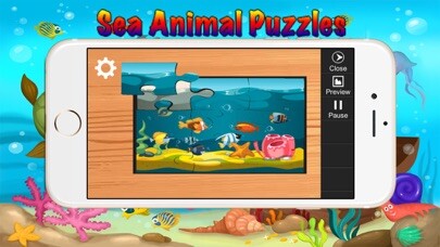 Emulate iPhone app Sea Animal Jigsaw Puzzles for Toddlers Kids Games using MyAndroid