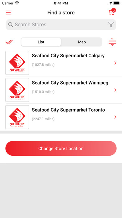 Emulate iPhone app Seafood City Canada using MyAndroid