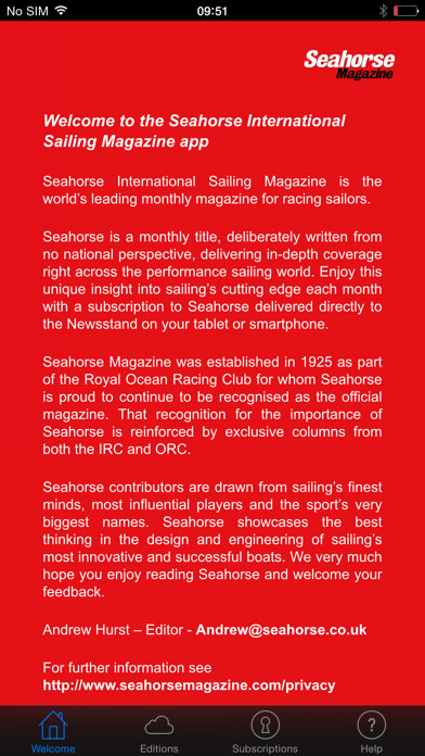 Emulate iPhone app Seahorse Sailing Magazine using MyAndroid