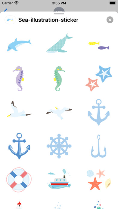 Emulate iPhone app Sea illustration sticker using MyAndroid Emulate iPhone app Sea illustration sticker using MyAndroid