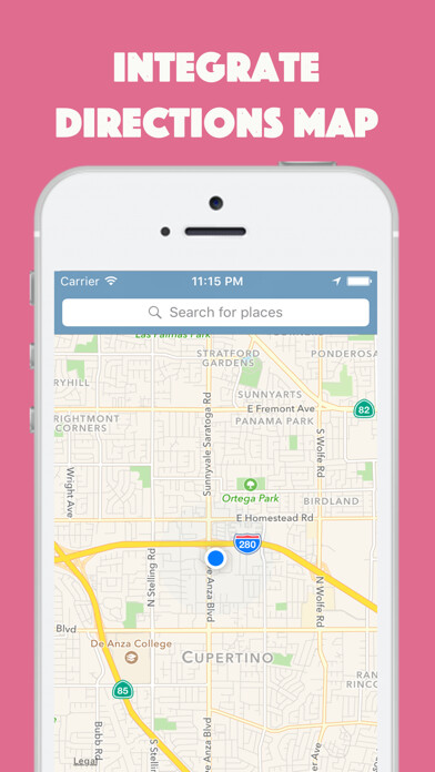 Emulate iPhone app Search Place using MyAndroid