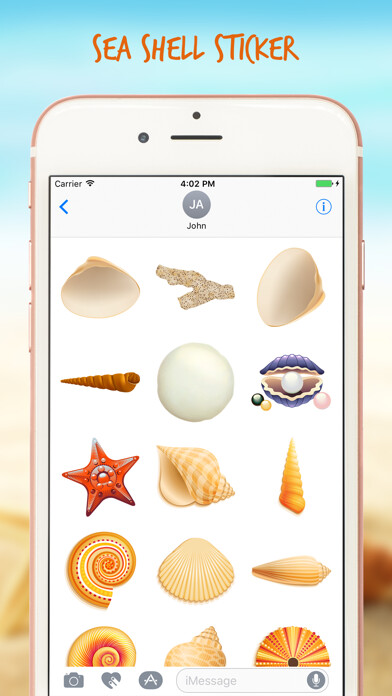 Emulate iPhone app Sea Shell Life Stickers using MyAndroid