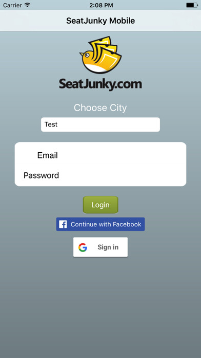 Emulate iPhone app SeatJunky using MyAndroid Emulate iPhone app SeatJunky using MyAndroid