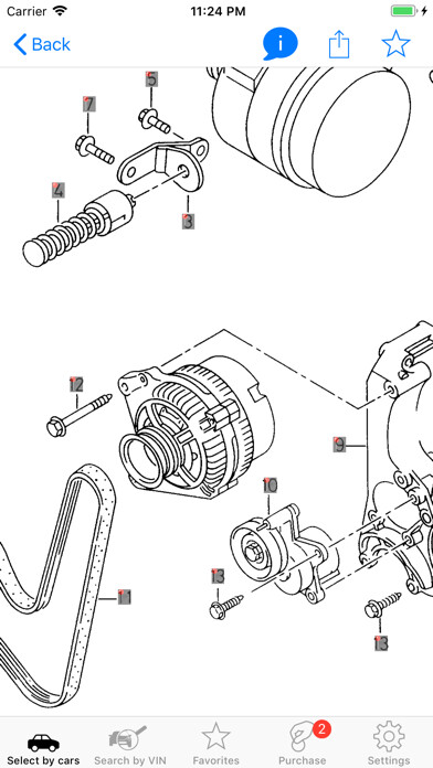 Emulate iPhone app Seat parts and diagrams using MyAndroid