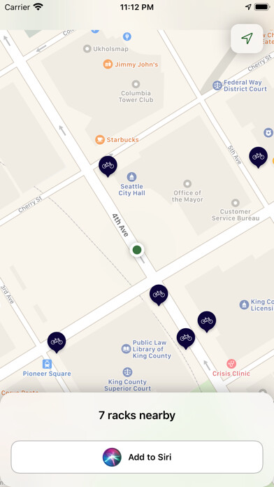 Emulate iPhone app Seattle Bike Parking using MyAndroid