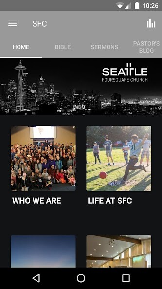 Emulate iPhone app Seattle Foursquare Church using MyAndroid