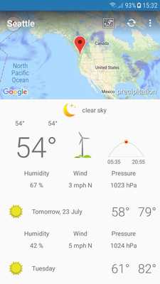 Emulate Android APK Seattle,WA - weather and more