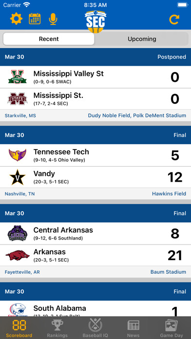 Emulate iPhone app SEC Baseball using MyAndroid Emulate iPhone app SEC Baseball using MyAndroid