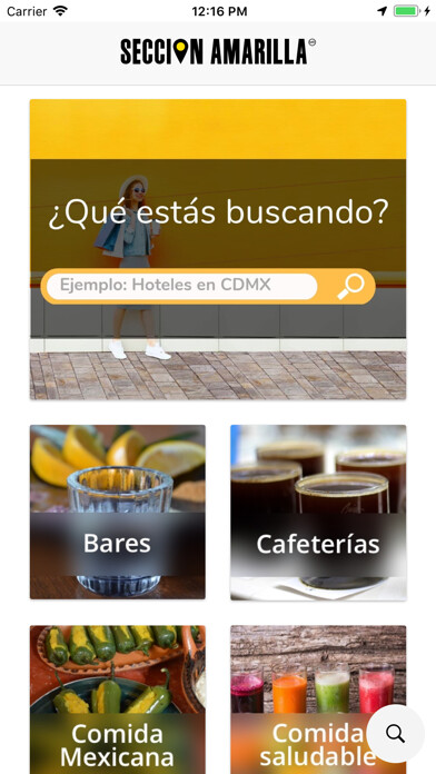 Emulate iPhone app Sección Amarilla using MyAndroid