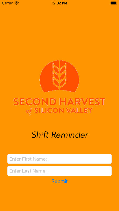 Emulate iPhone app Second Harvest Shift Reminder using MyAndroid Emulate iPhone app Second Harvest Shift Reminder using MyAndroid