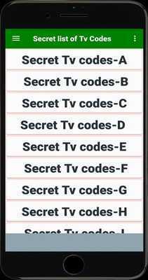 Emulate Android APK Secret list of Tv Codes Emulate Android APK Secret list of Tv Codes