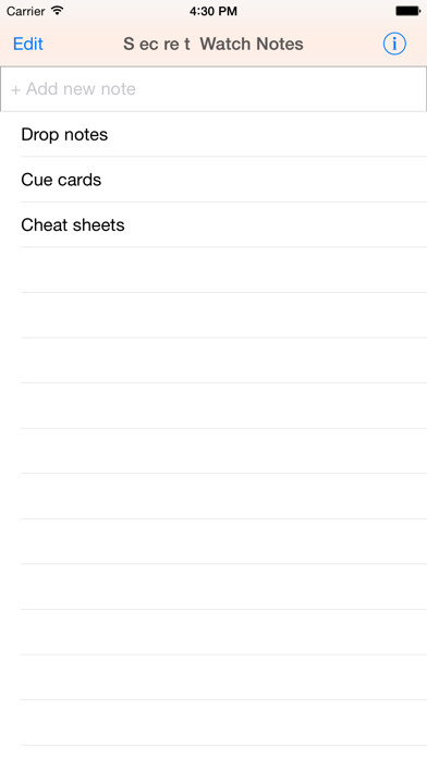 Emulate iPhone app Secret Watch Notes using MyAndroid