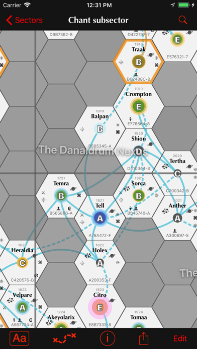 Emulate iPhone app Sector - SciFi RPG map tool using MyAndroid