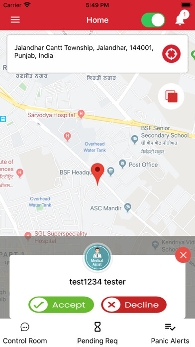 Emulate iPhone app Secure911 Guard using MyAndroid