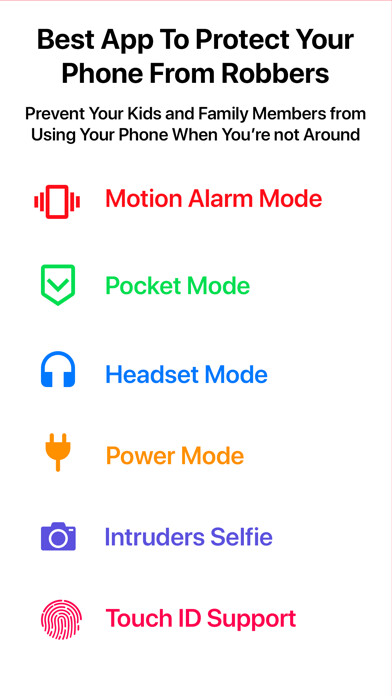 Emulate iPhone app Security Alarm - AntiTheft Pro using MyAndroid