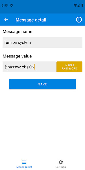 Emulate Security System GSM Text from MyAndroid or run Security System GSM Text using MyAndroid