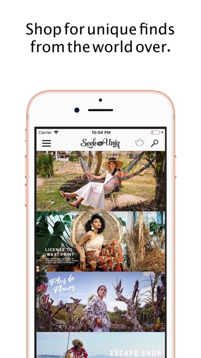 Emulate iPhone app Seek The Uniq Online Store using MyAndroid