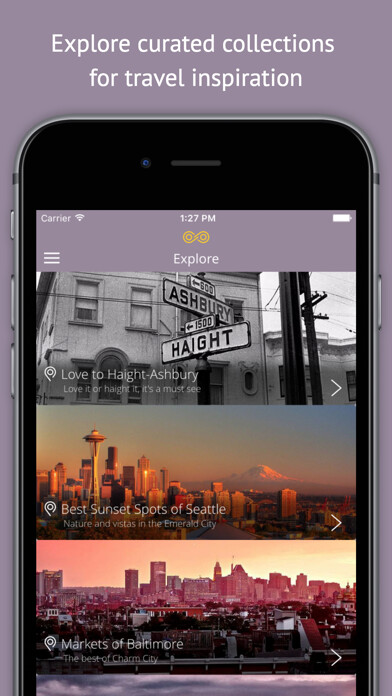 Emulate iPhone app SeeSaw - Travel Inspiration using MyAndroid