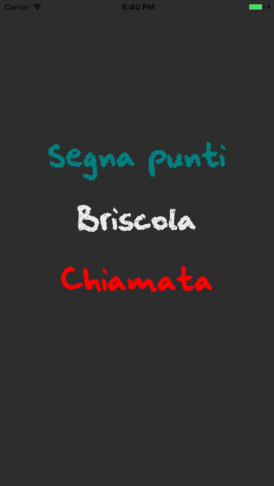Emulate iPhone app Segna Punti Briscola Chiamata using MyAndroid
