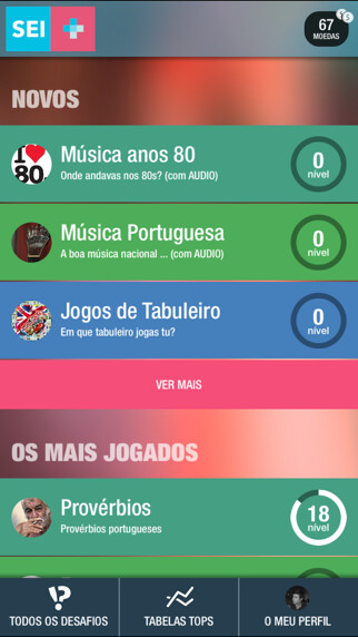 Emulate iPhone app Sei+: Quizes em Português using MyAndroid